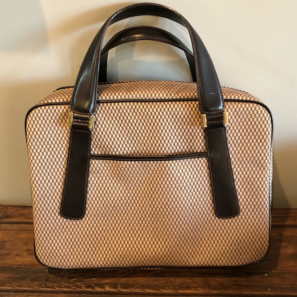 Adrienne Vittadini laptop bag tote satchel houndstooth